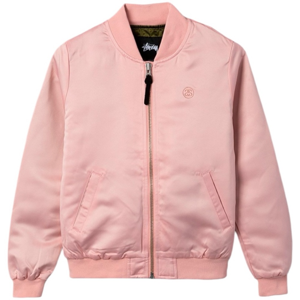 Salmon Pink Stussy Union Bomber Jacket (L)